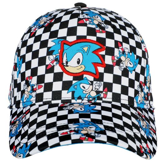 Picture of Sonic Checkered Youth AOP Curved Bill Snapback