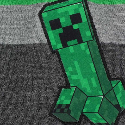 Picture of Minecraft Creeper Peek-a-Boo Youth Beanie & Gloves Combo