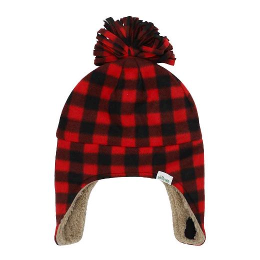 Picture of Little Me Plaid Pilot Beanie & Mitten Combo