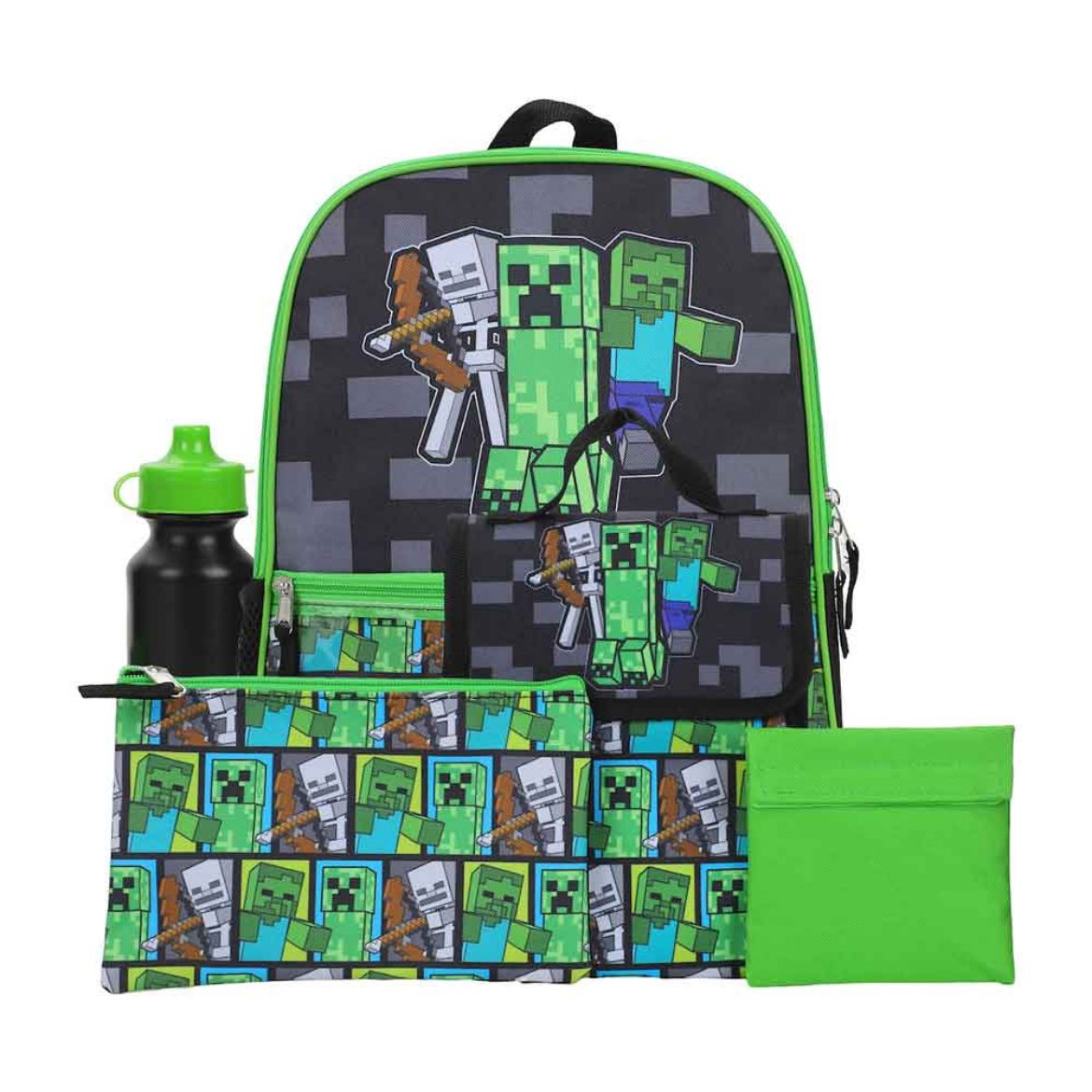 Picture of Minecraft Character 5 pc Youth Backpack Set