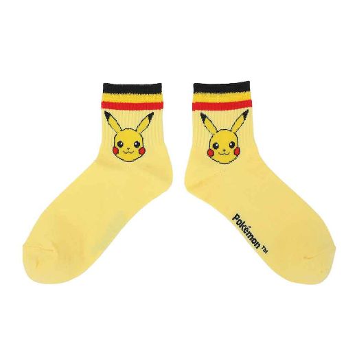 Picture of Pokemon Pikachu Electric Type 3 Pair Quarter Crew Socks