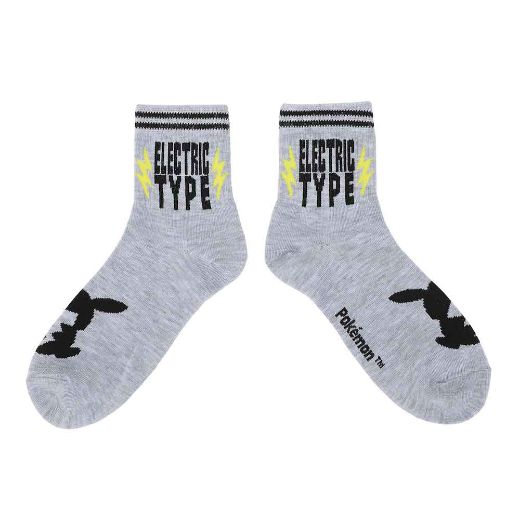 Picture of Pokemon Pikachu Electric Type 3 Pair Quarter Crew Socks