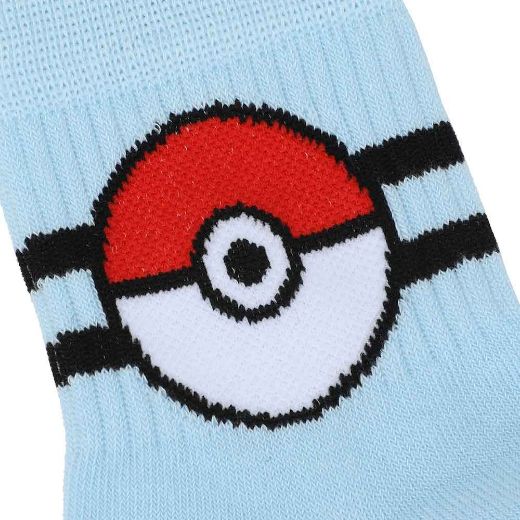 Picture of Pokemon Pikachu Electric Type 3 Pair Quarter Crew Socks