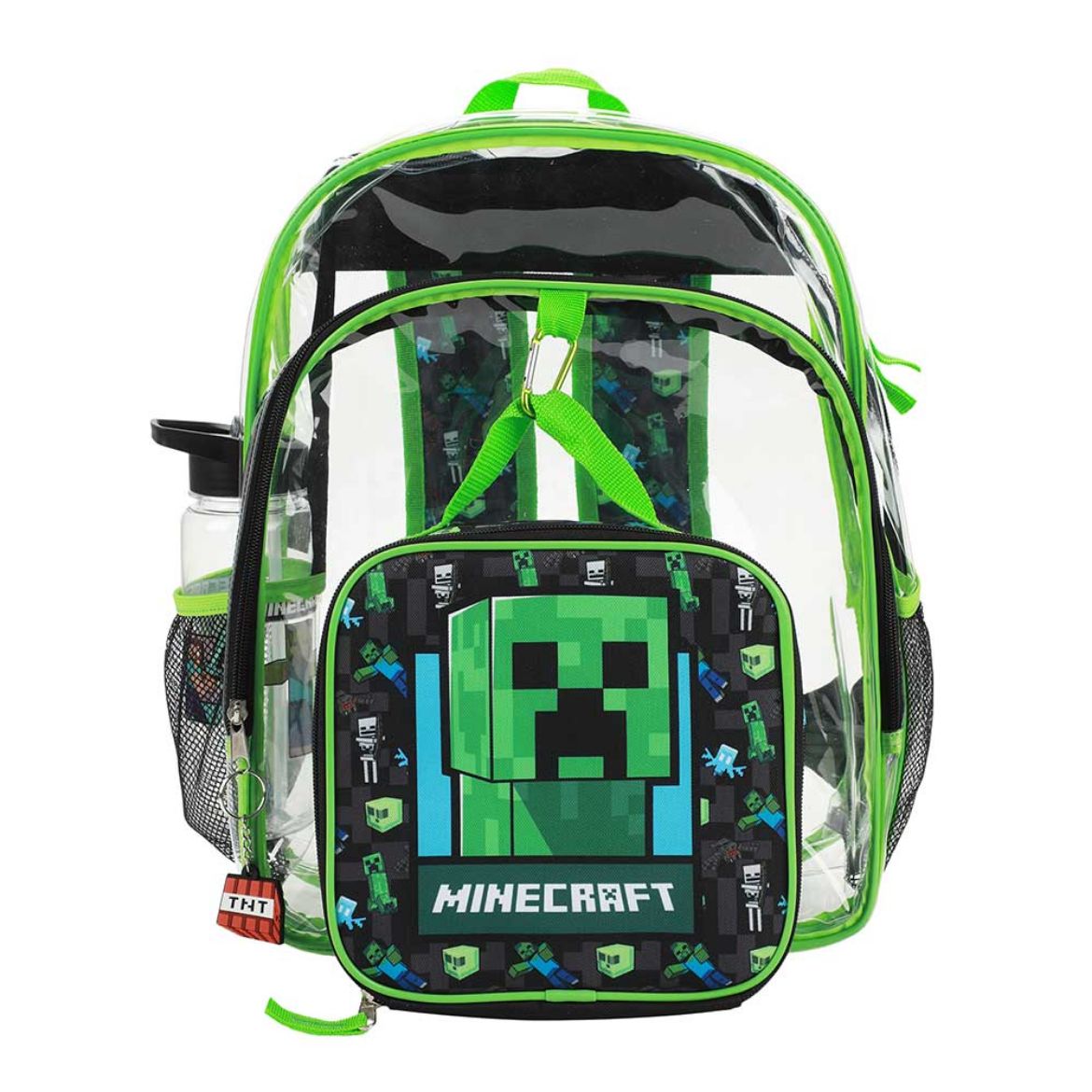 Picture of Minecraft Creeper Youth 5 pc Clear Backpack Set