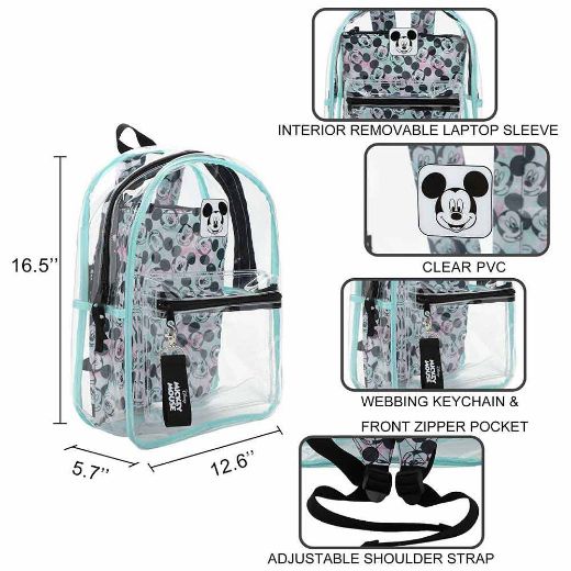 Picture of Disney Mickey Mouse Clear Backpack & Laptop Sleeve