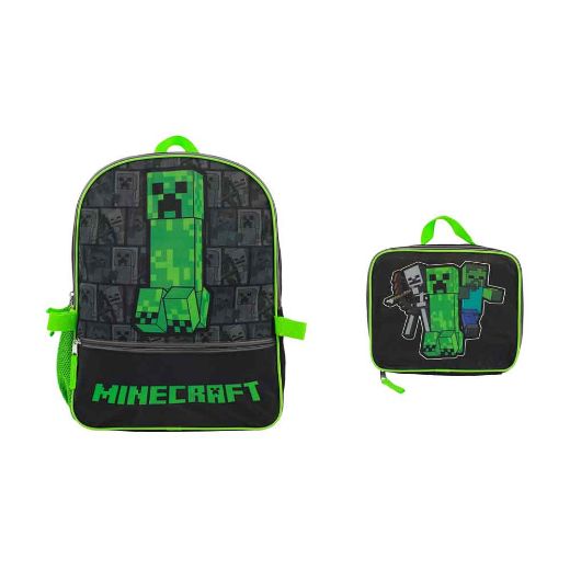 Picture of Minecraft Creeper Backpack with Lunch Tote