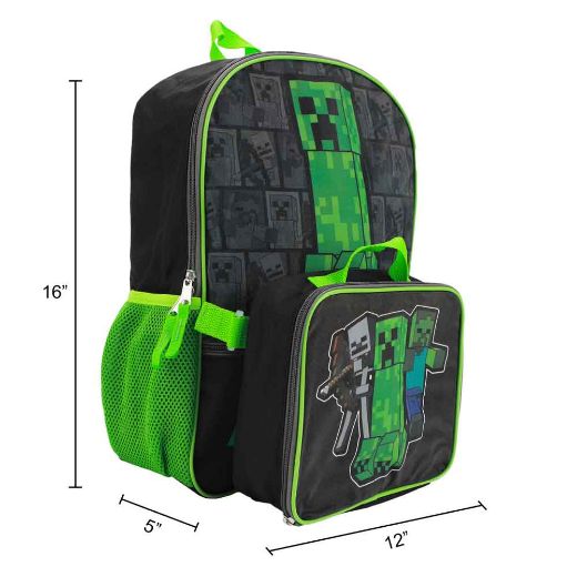 Picture of Minecraft Creeper Backpack with Lunch Tote
