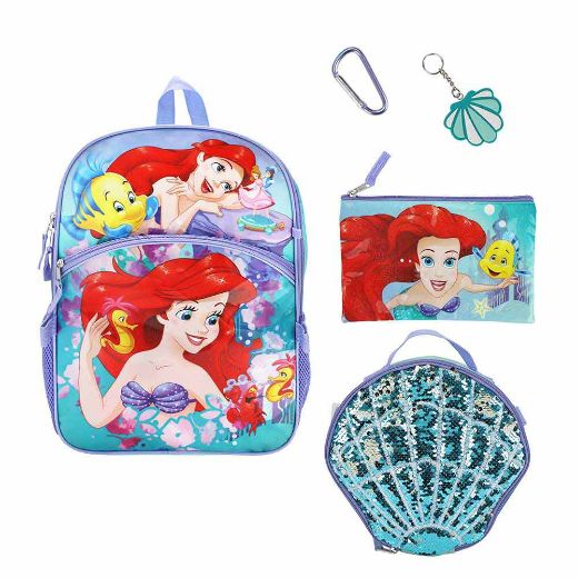 Picture of Disney The Little Mermaid 5 pc Textured Youth Backpack Set