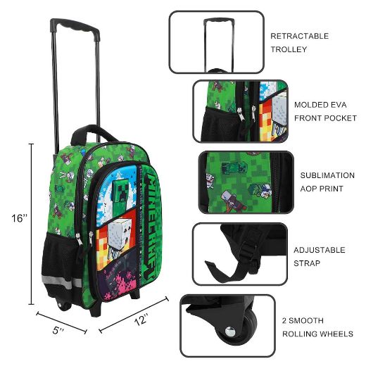 Picture of Minecraft Create Rolling Youth Backpack