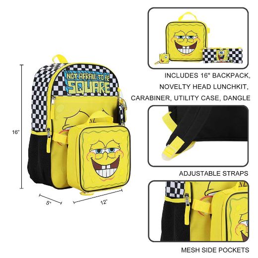 Picture of SpongeBob SquarePants 5 pc Youth Backpack Set