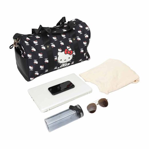 Picture of Hello Kitty AOP Black Travel Duffle Bag