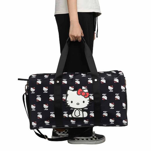 Picture of Hello Kitty AOP Black Travel Duffle Bag
