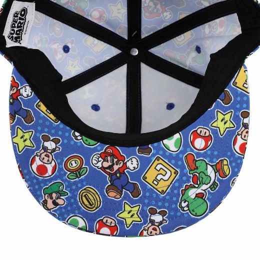 Picture of Super Mario & Luigi AOP Flat Bill Snapback