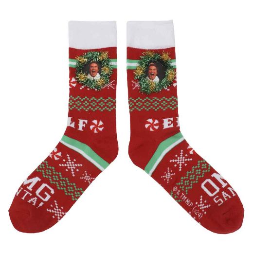 Picture of Elf Buddy Wreath 3D Crew Socks