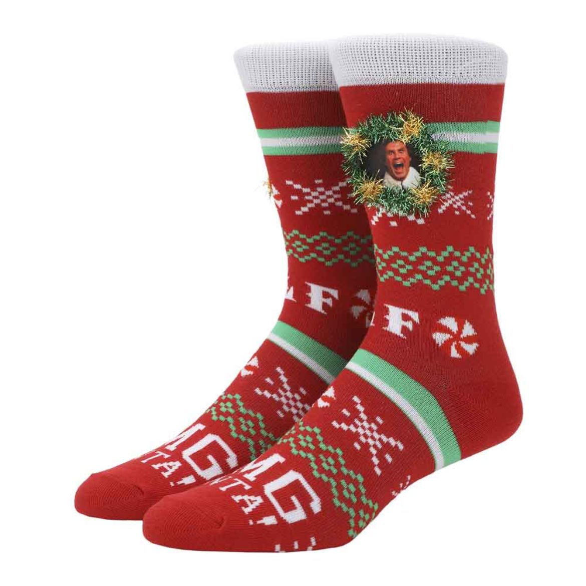 Picture of Elf Buddy Wreath 3D Crew Socks