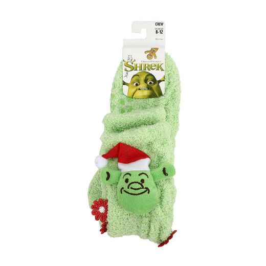 Picture of Dreamworks Shrek Santa 3D Chenille Crew Sock