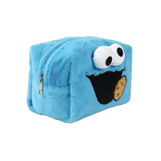 Picture of Sesame Street Cookie Monster Faux Fur Cosmetic Bag
