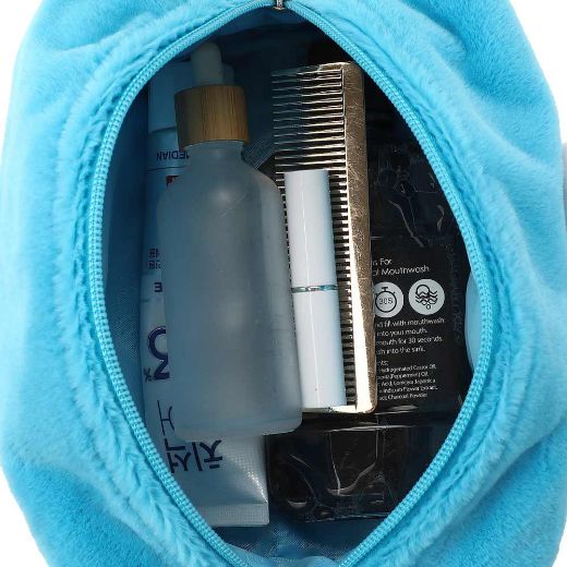 Picture of Sesame Street Cookie Monster Faux Fur Cosmetic Bag