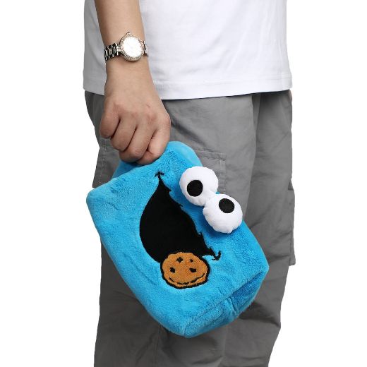 Picture of Sesame Street Cookie Monster Faux Fur Cosmetic Bag