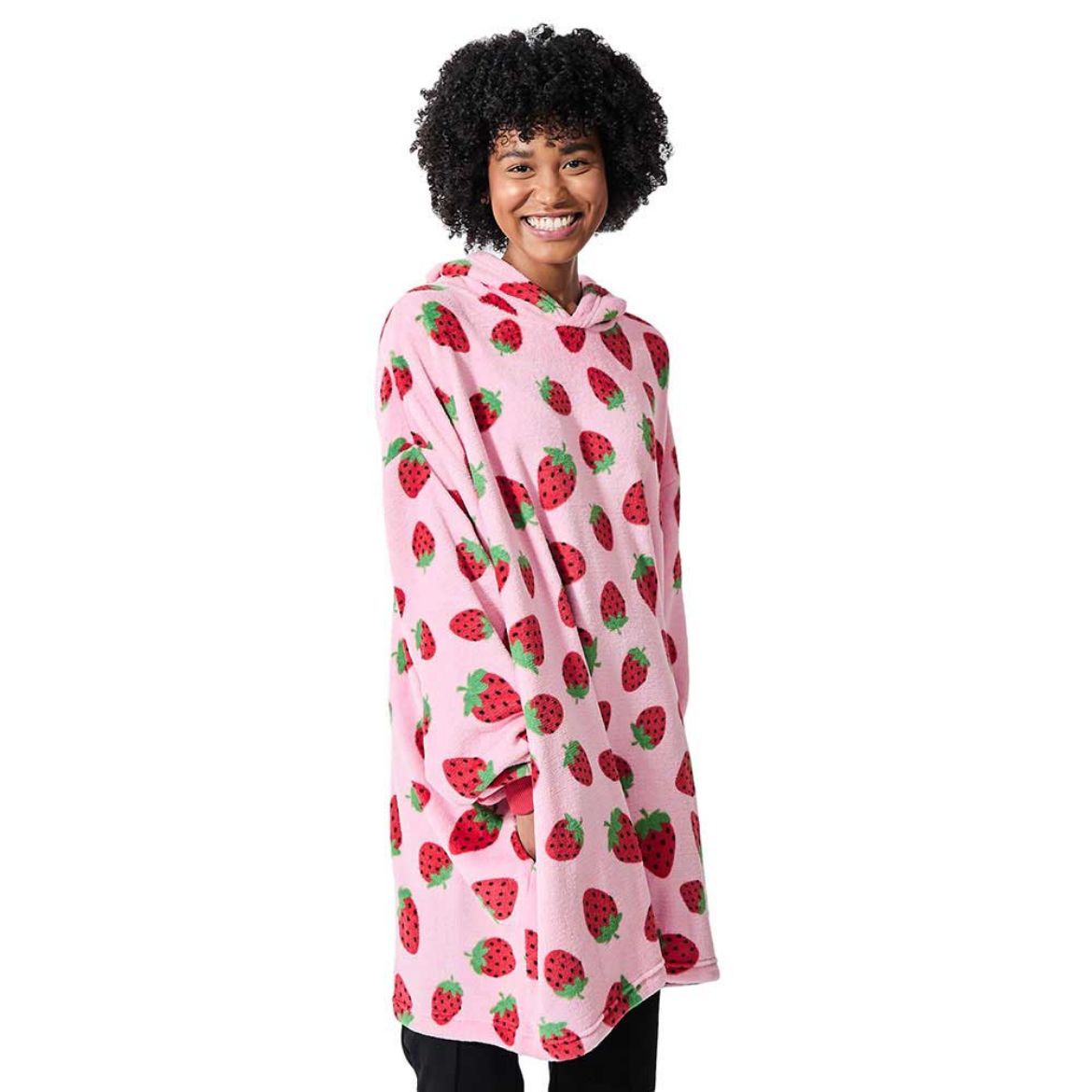 Picture of Bioworld Strawberries Hoodie Blanket