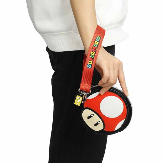 Picture of Super Mario Super Mushroom Wristlet Coin Pouch
