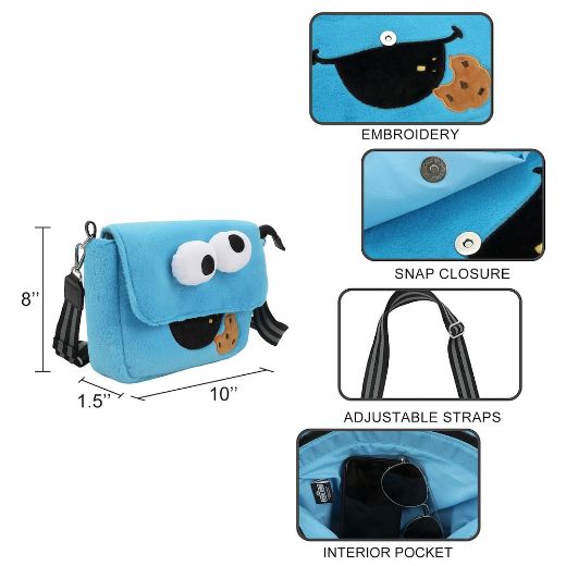Picture of Sesame Street Cookie Monster Plush Crossbody