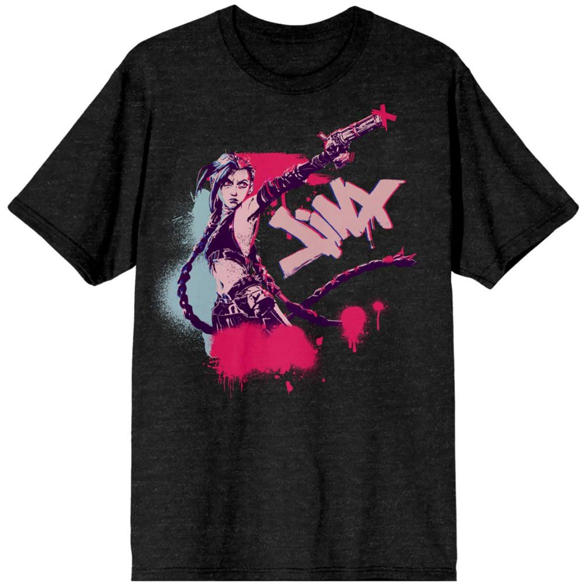 Picture of Arcane League of Legends Jinx Graffiti Charcoal Unisex Tee