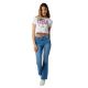 Picture of Bioworld USA Logo Junior's Cropped Baby Tee